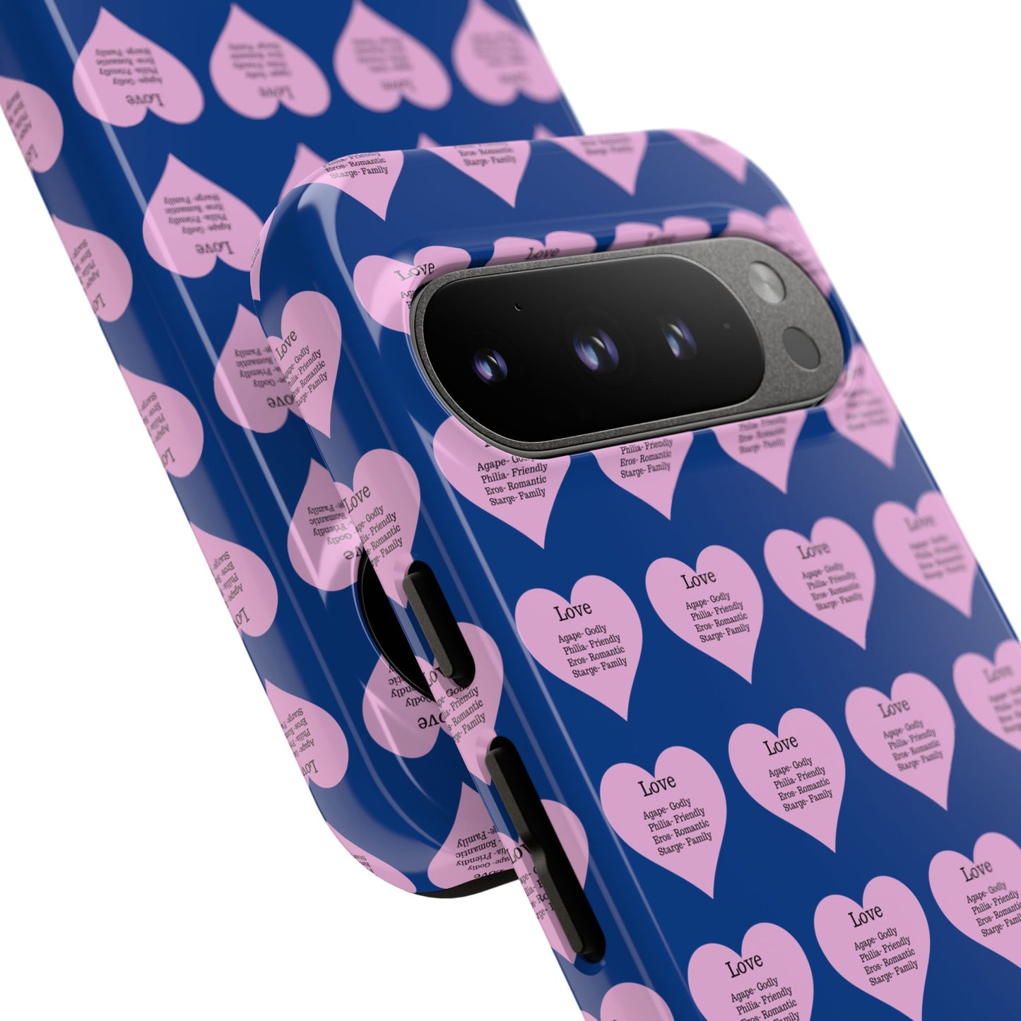 Hearts-A-Flutter Phone Case (iPhone, Google Pixel)(Dark blue)