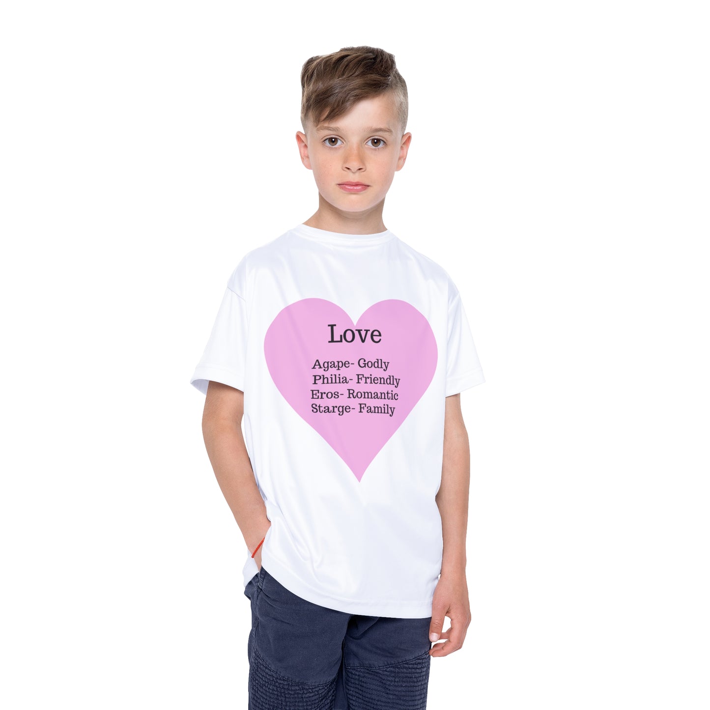 Types of Love Heart Kids Performance Jersey (White)