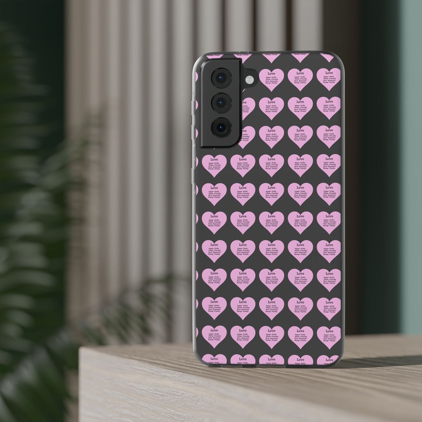 Pink Hearts Transparent Phone Case