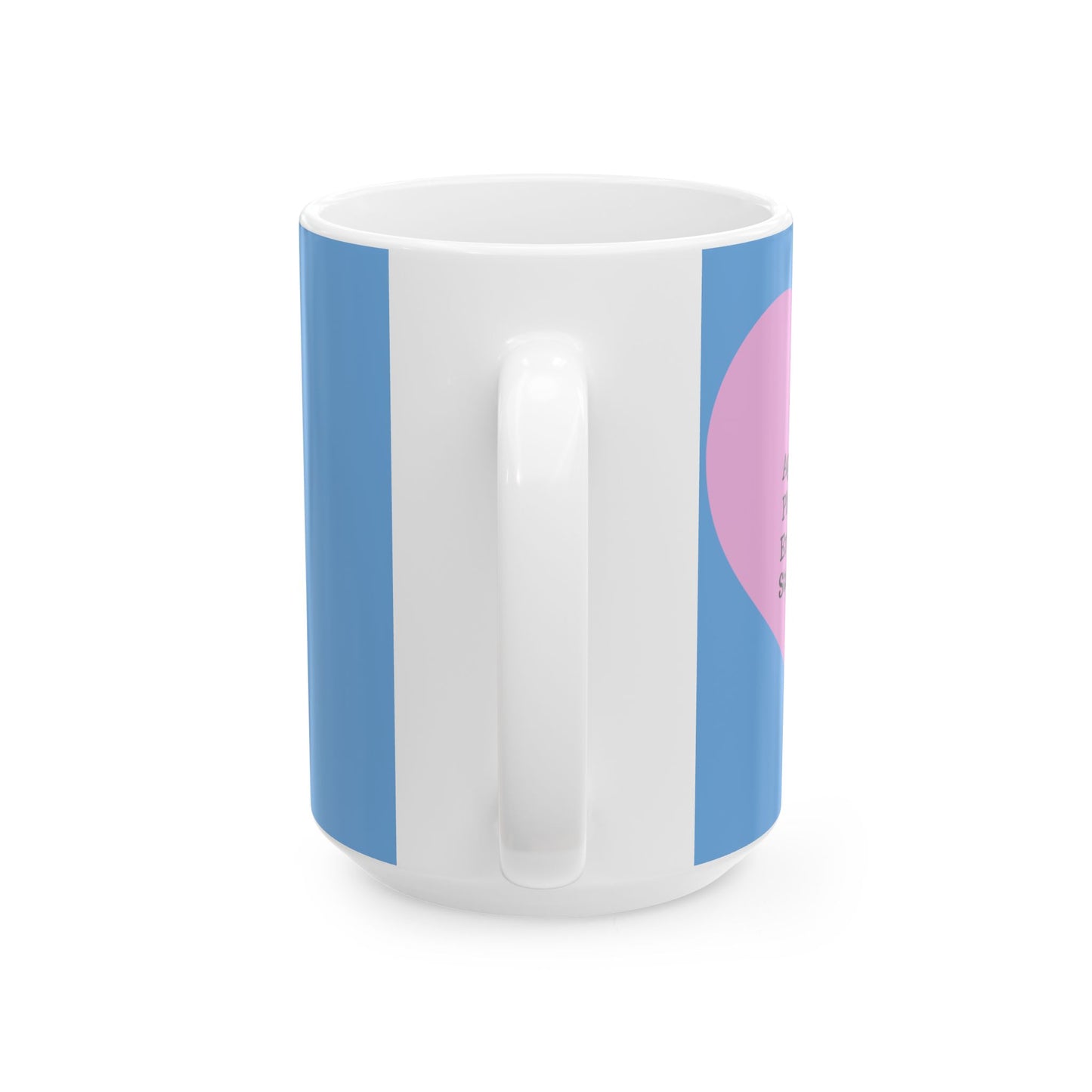 Charming Heart Ceramic Coffee Mug (Light blue)