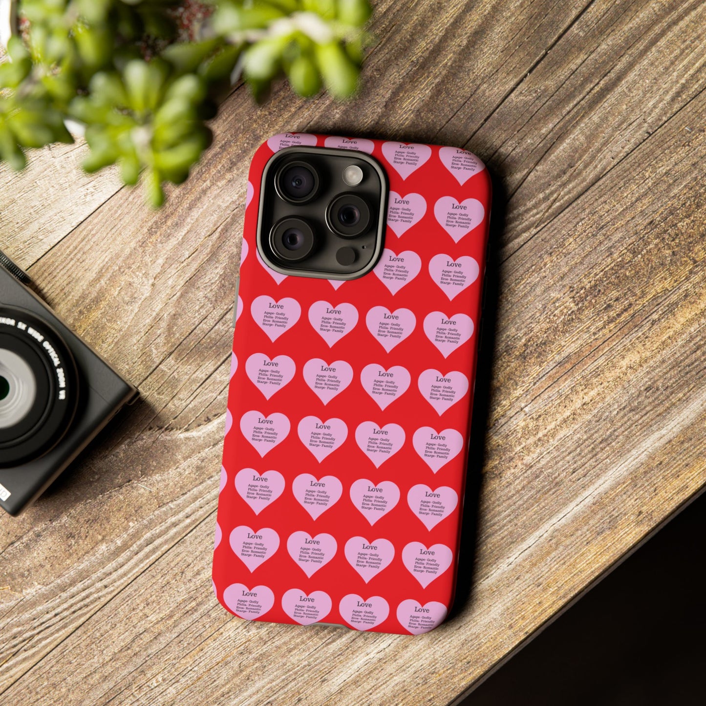 Hearts-A-Flutter Phone Case (iPhone, Google Pixel)(Red)