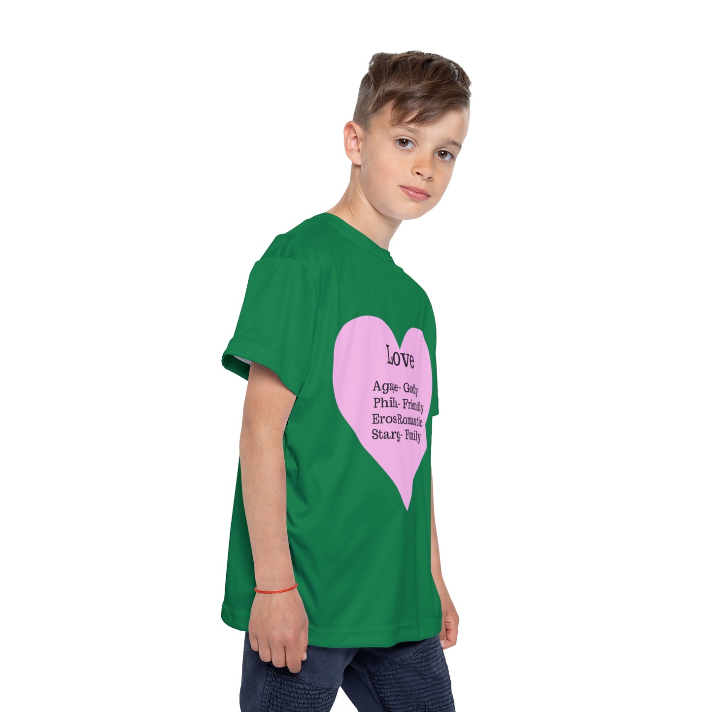 Types of Love Heart Kids Performance Jersey (Dark Green)