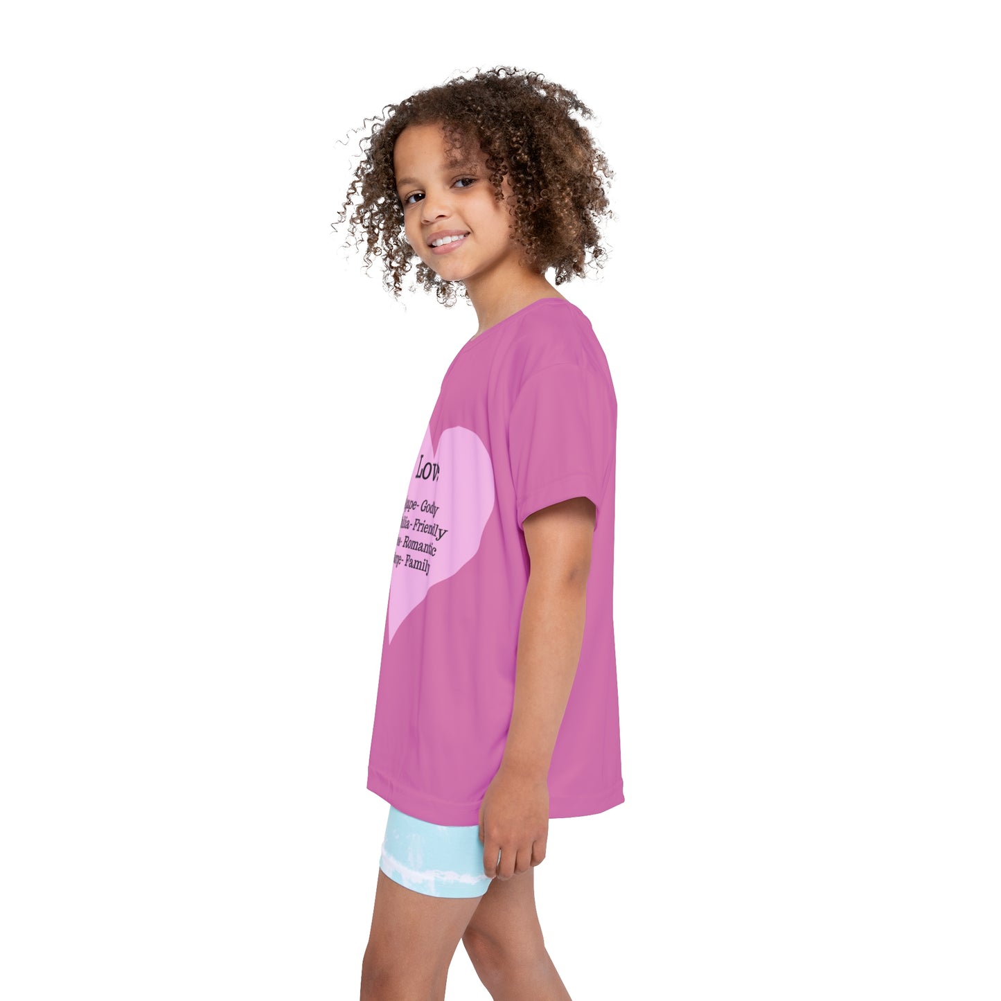 Types of Love Heart Kids Performance Jersey (Light pink)