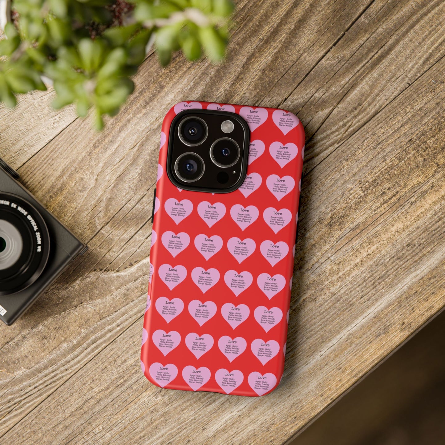 Hearts-A-Flutter Phone Case (iPhone, Google Pixel)(Red)
