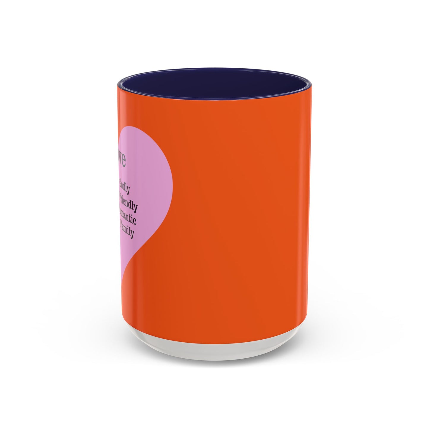 Charming Heart Accent Coffee Mug (Orange)