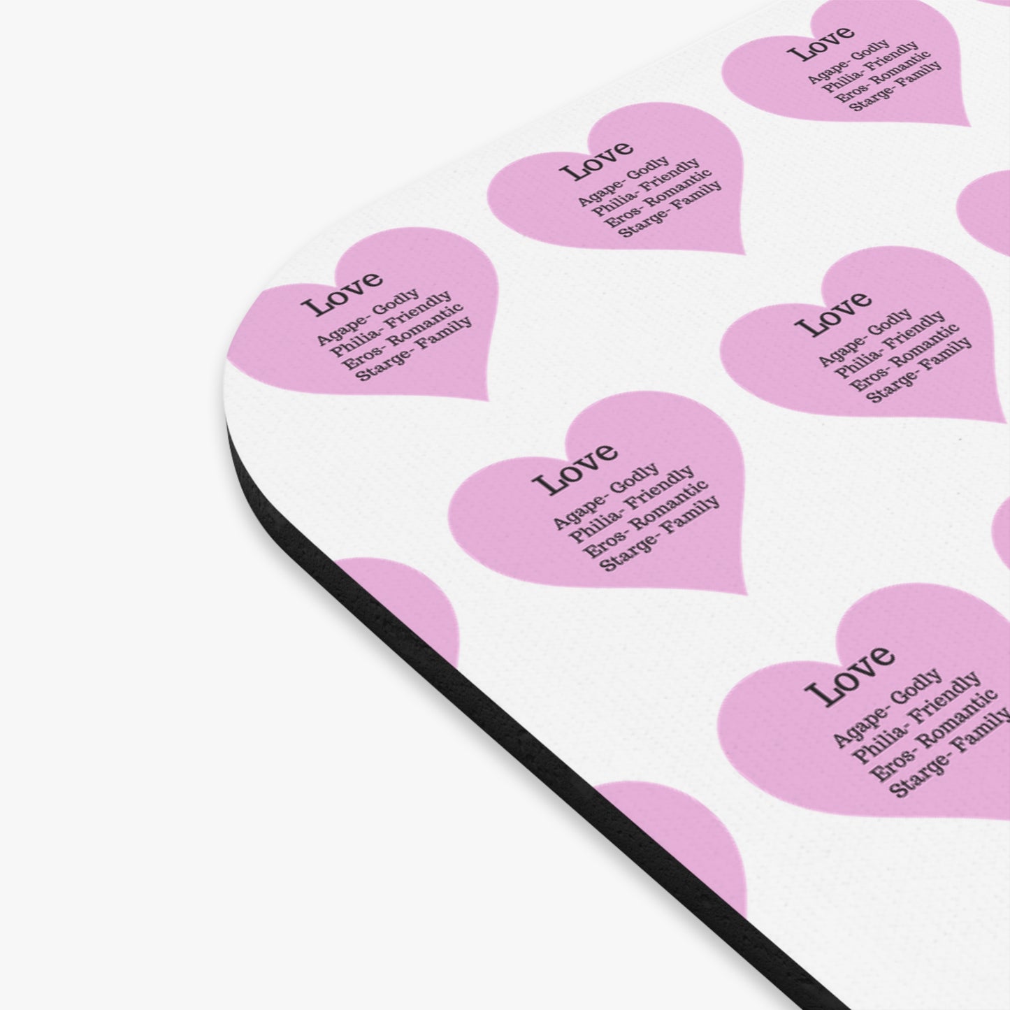 The Four Loves Mouse Pad Pattern Look (White)
