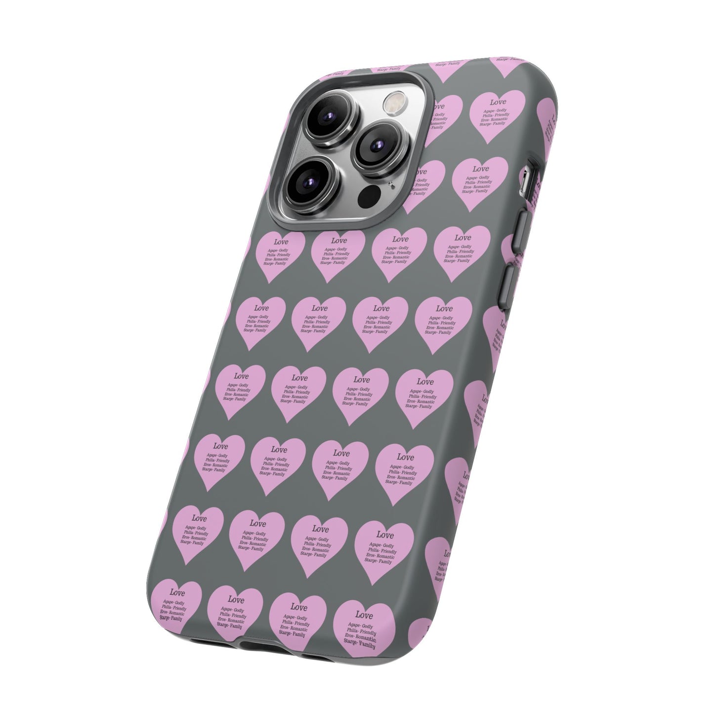 Hearts-A-Flutter Phone Case (iPhone, Google Pixel)(Dark grey)