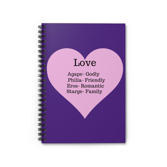 Charming Heart Spiral Notebook - Ruled Pages (Purple)