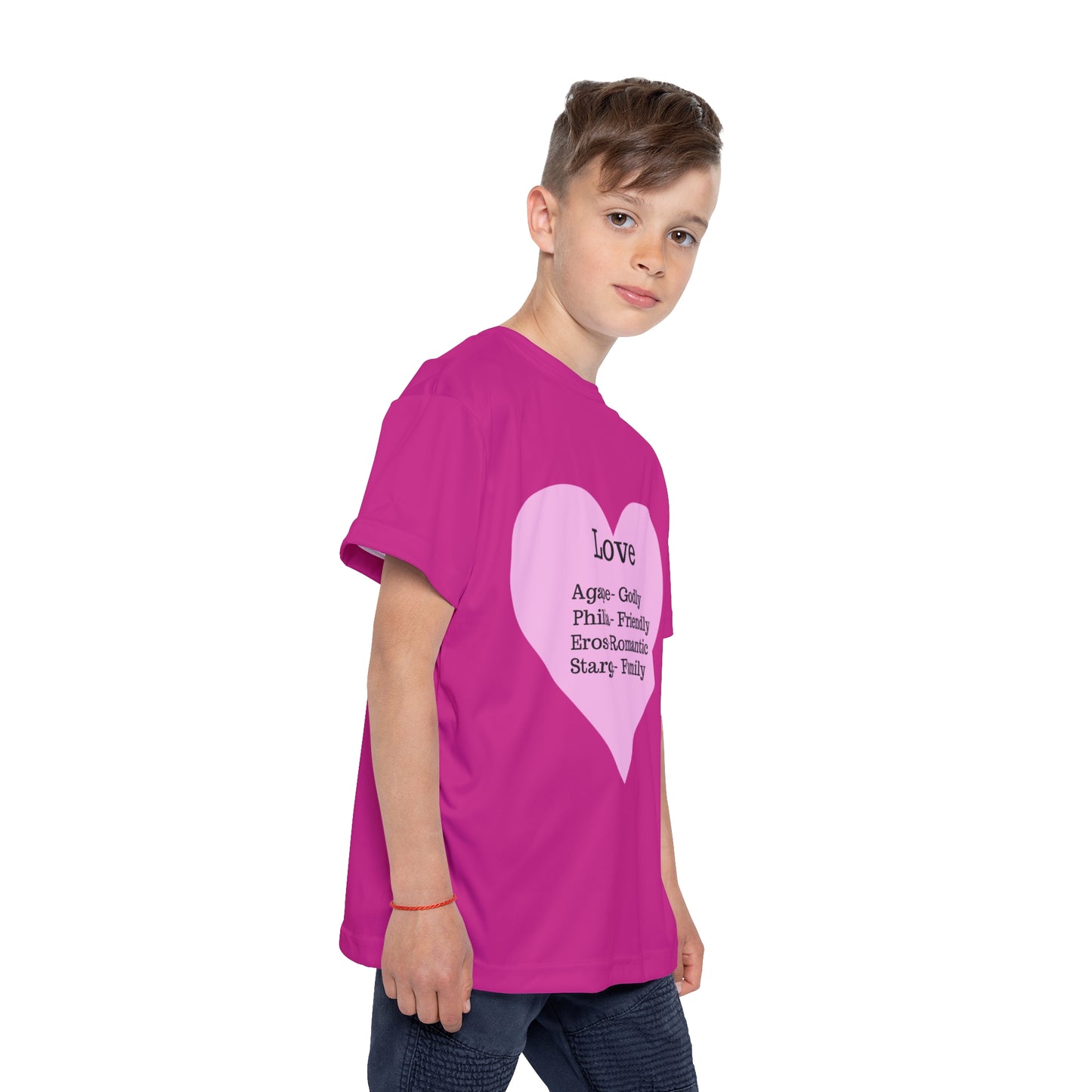 Types of Love Heart Kids Performance Jersey (Pink)