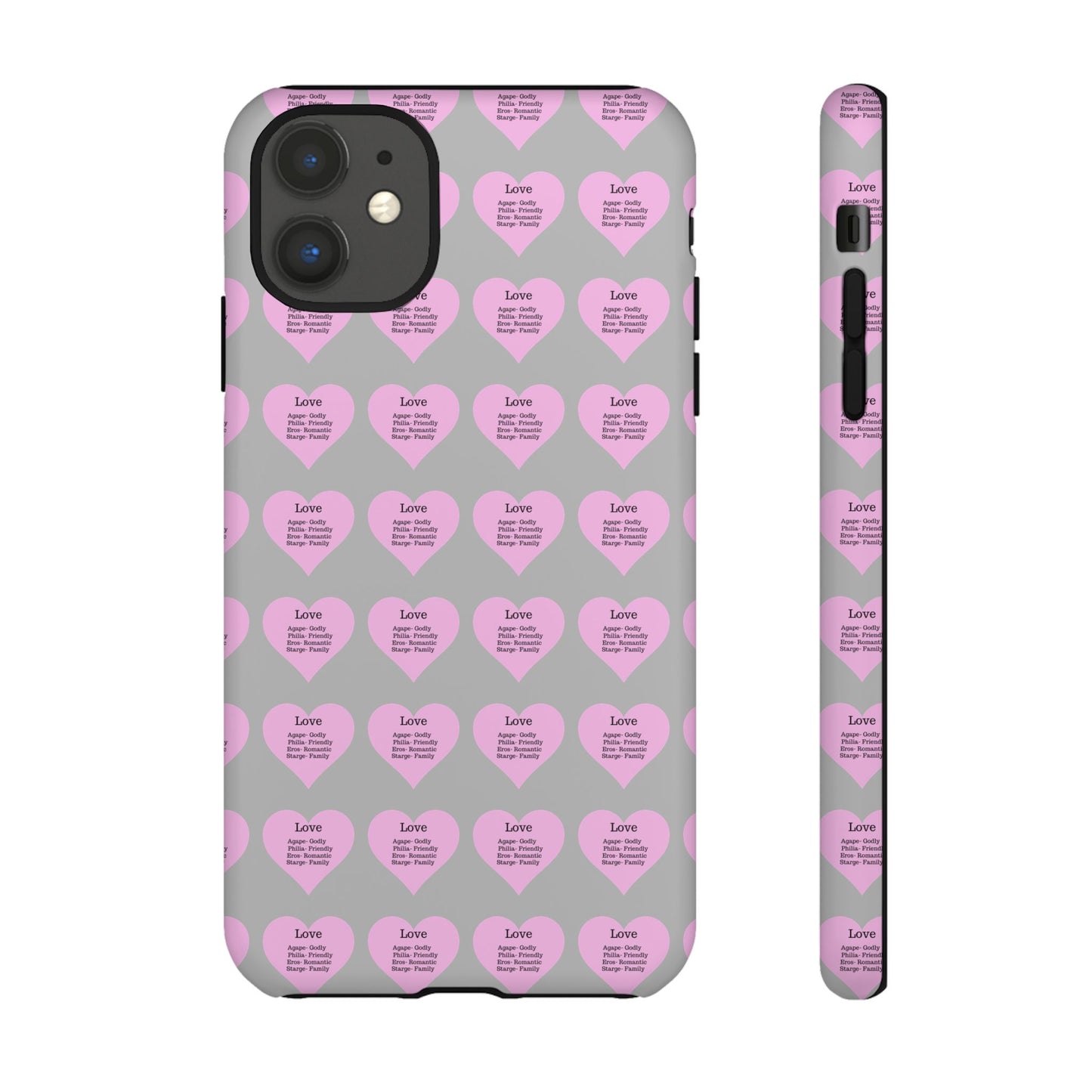 Hearts-A-Flutter Phone Case (iPhone, Google Pixel)(Light grey)