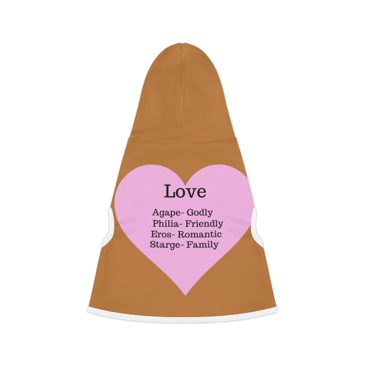 Charming Heart Pet Hoodie (Light brown)