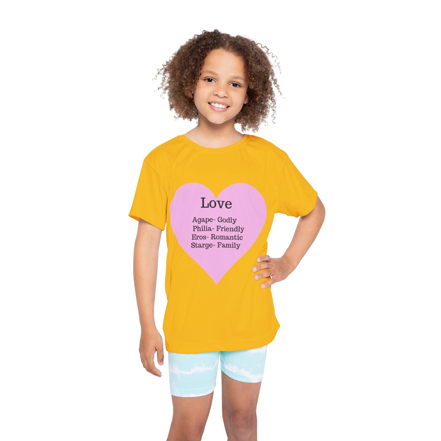 Types of Love Heart Kids Performance Jersey (Yellow)