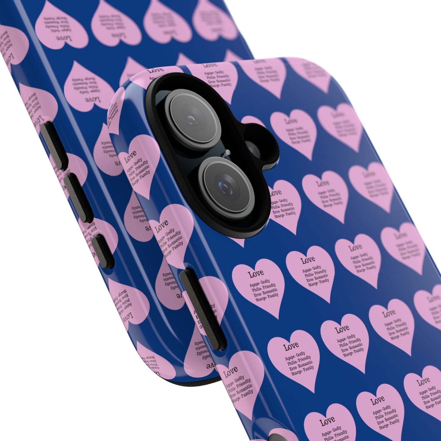Hearts-A-Flutter Phone Case (iPhone, Google Pixel)(Dark blue)