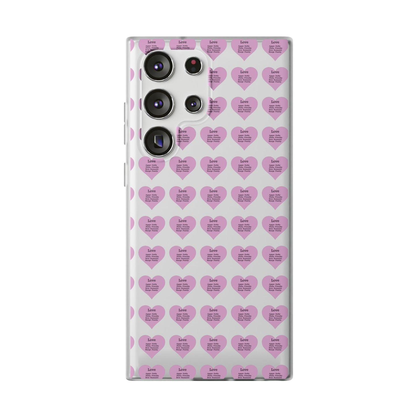 Pink Hearts Transparent Phone Case