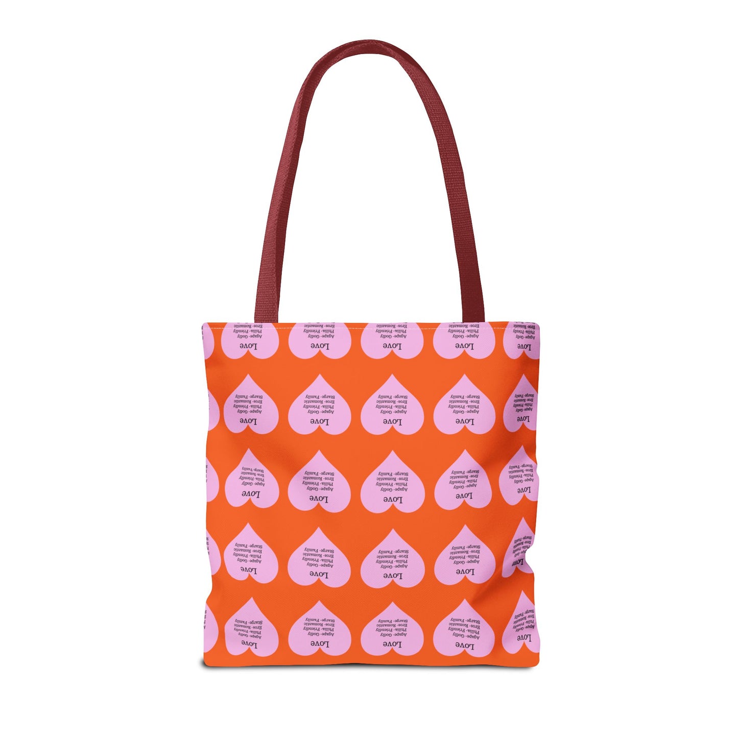 Pink Hearts Tote Bag (Orange)