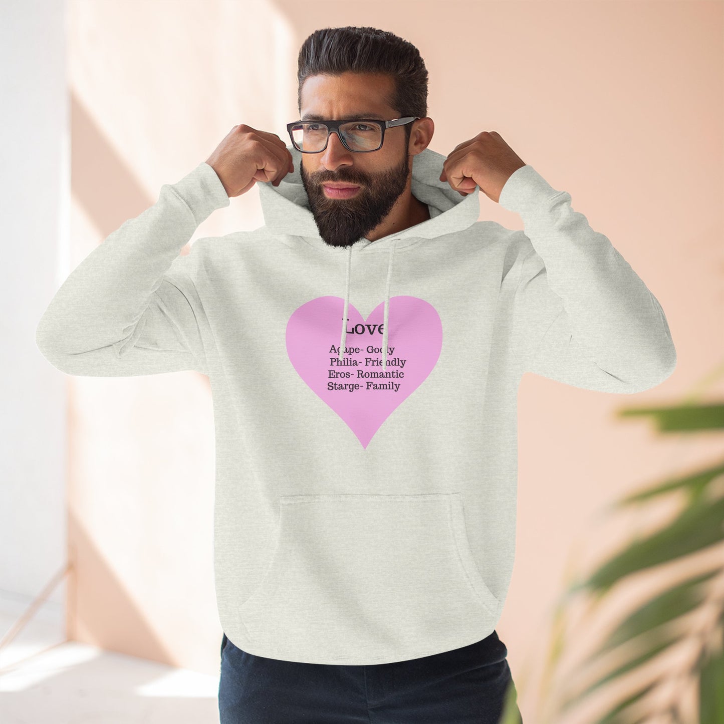 Cozy Heartfelt Love Fleece Hoodie | Soft Three-Panel Everyday Comfort