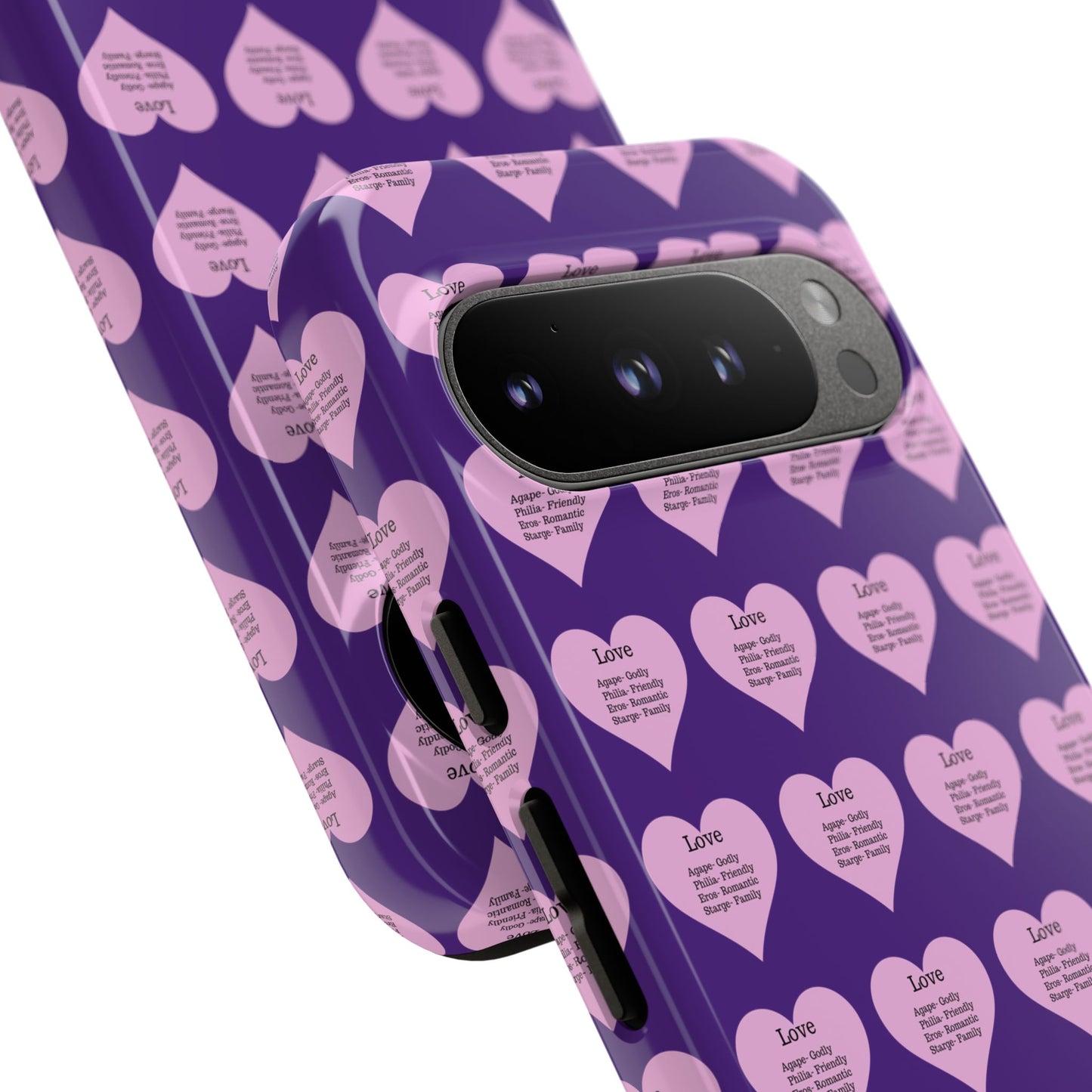 Hearts-A-Flutter Phone Case (iPhone, Google Pixel)(Purple)