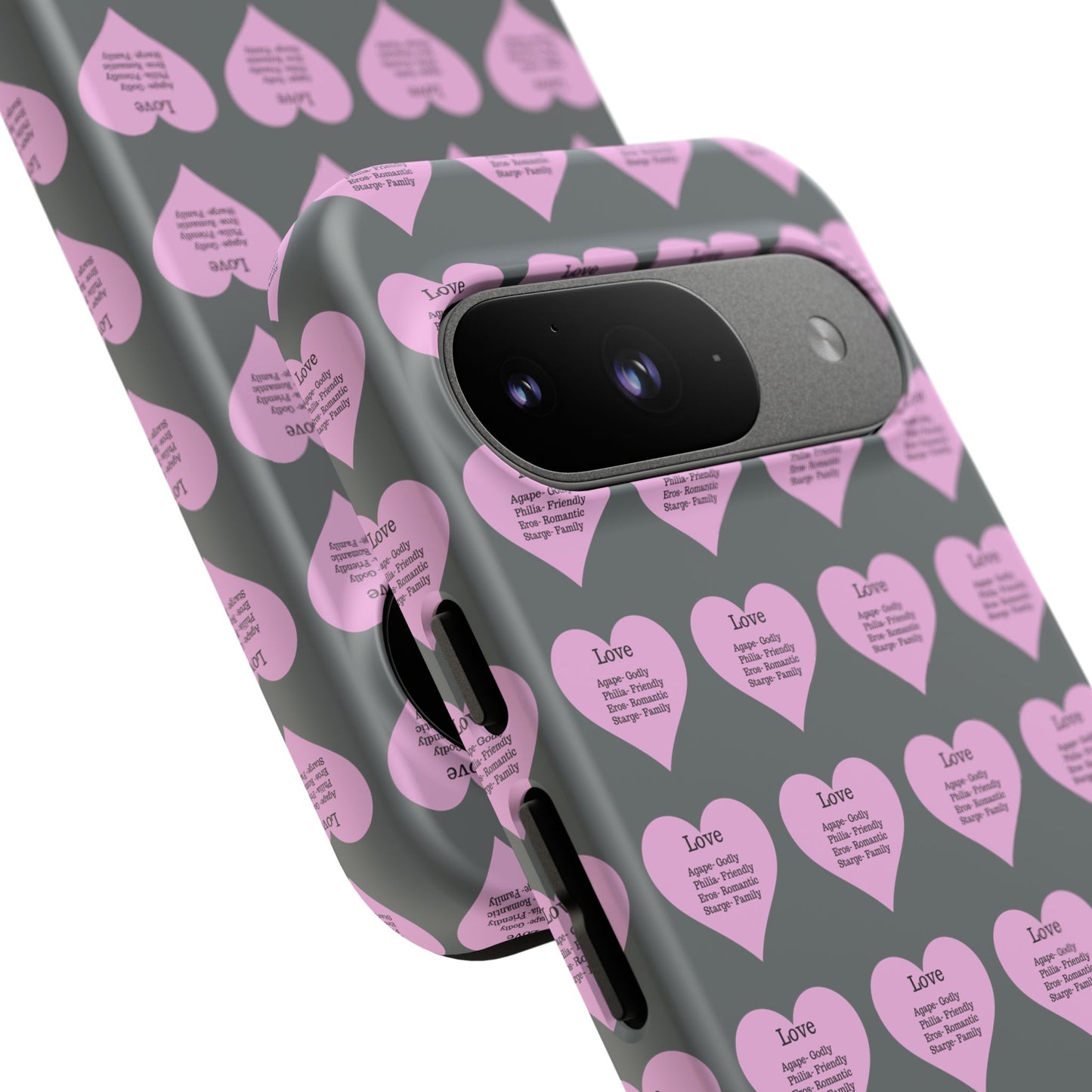 Hearts-A-Flutter Phone Case (iPhone, Google Pixel)(Dark grey)