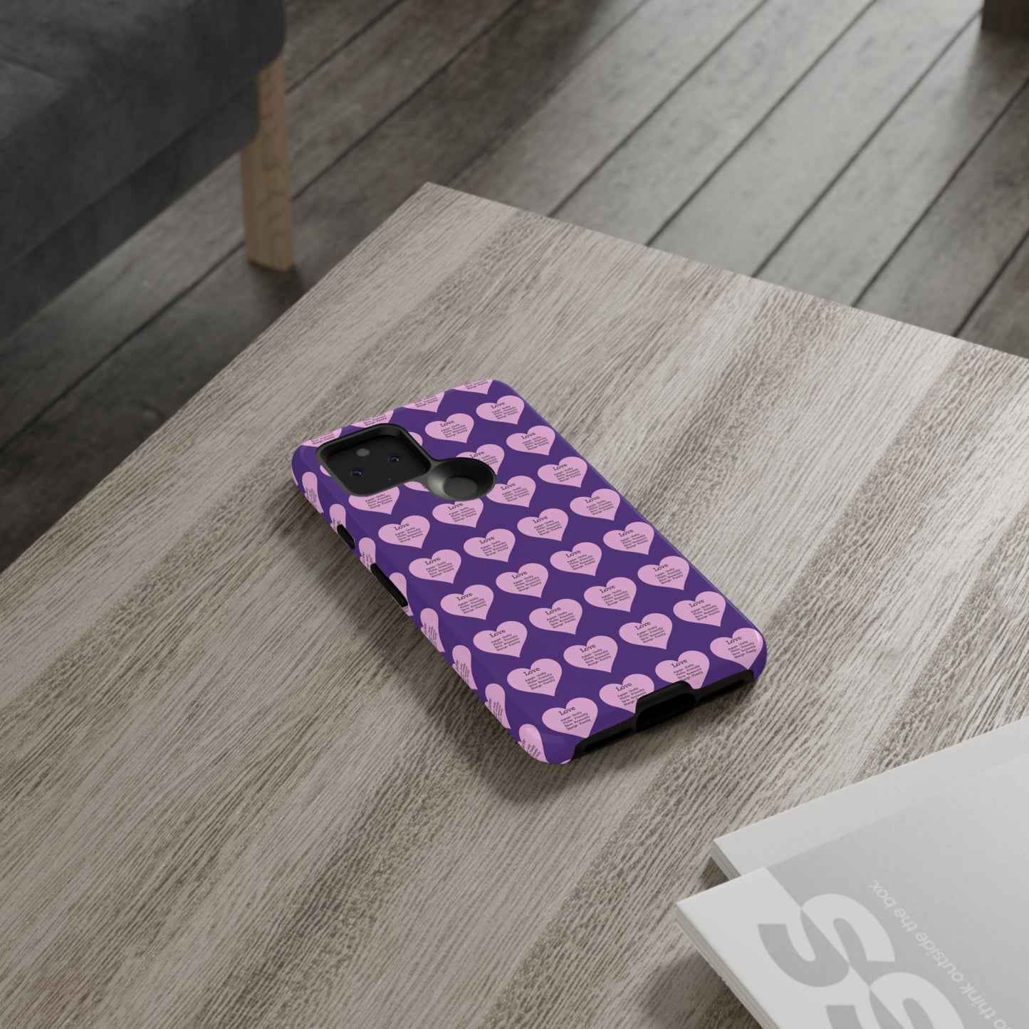 Hearts-A-Flutter Phone Case (iPhone, Google Pixel)(Purple)