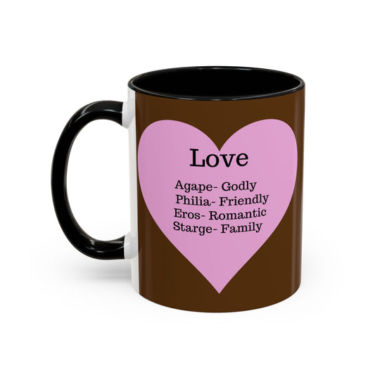 Charming Heart Accent Coffee Mug (Brown)