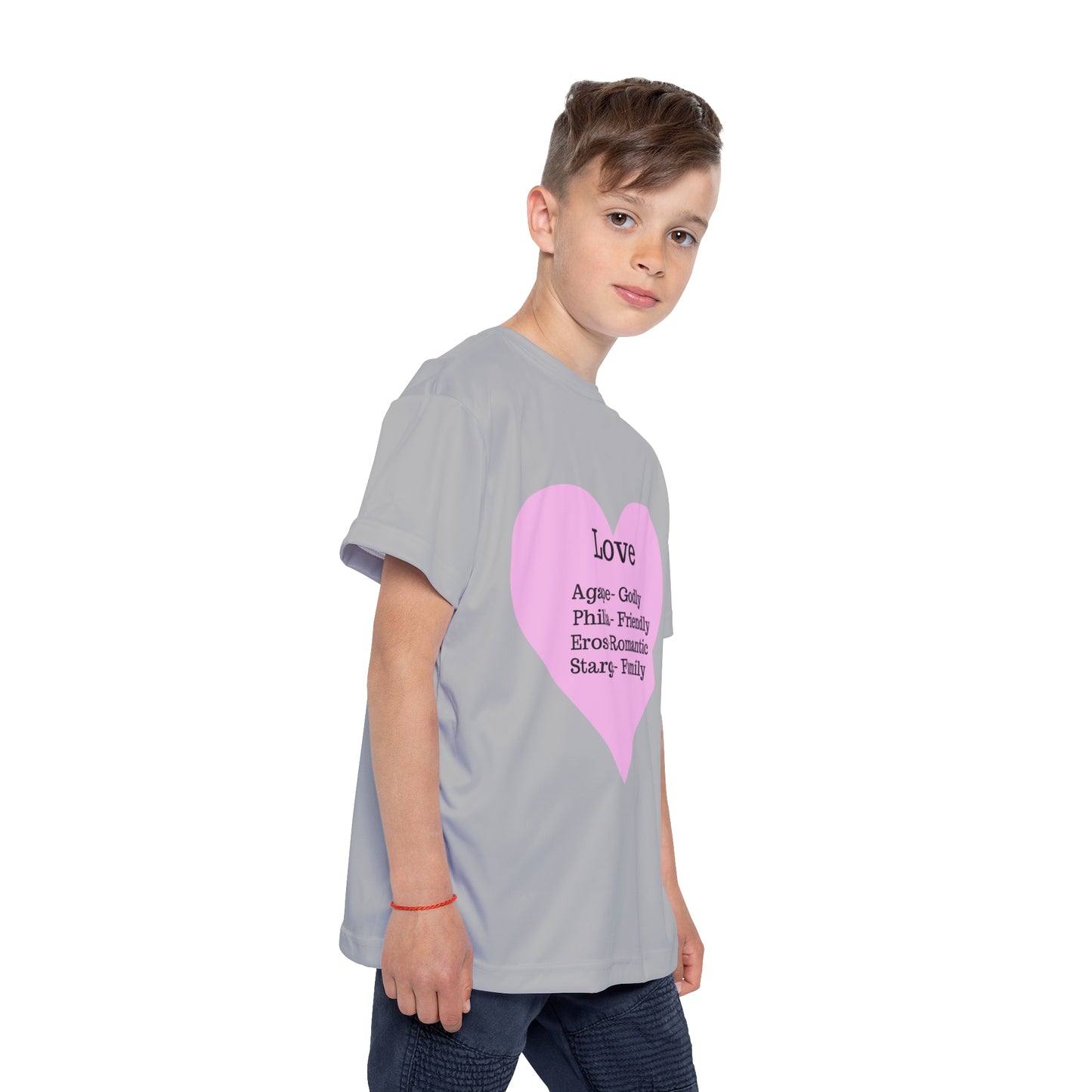 Types of Love Heart Kids Performance Jersey (Light Grey)