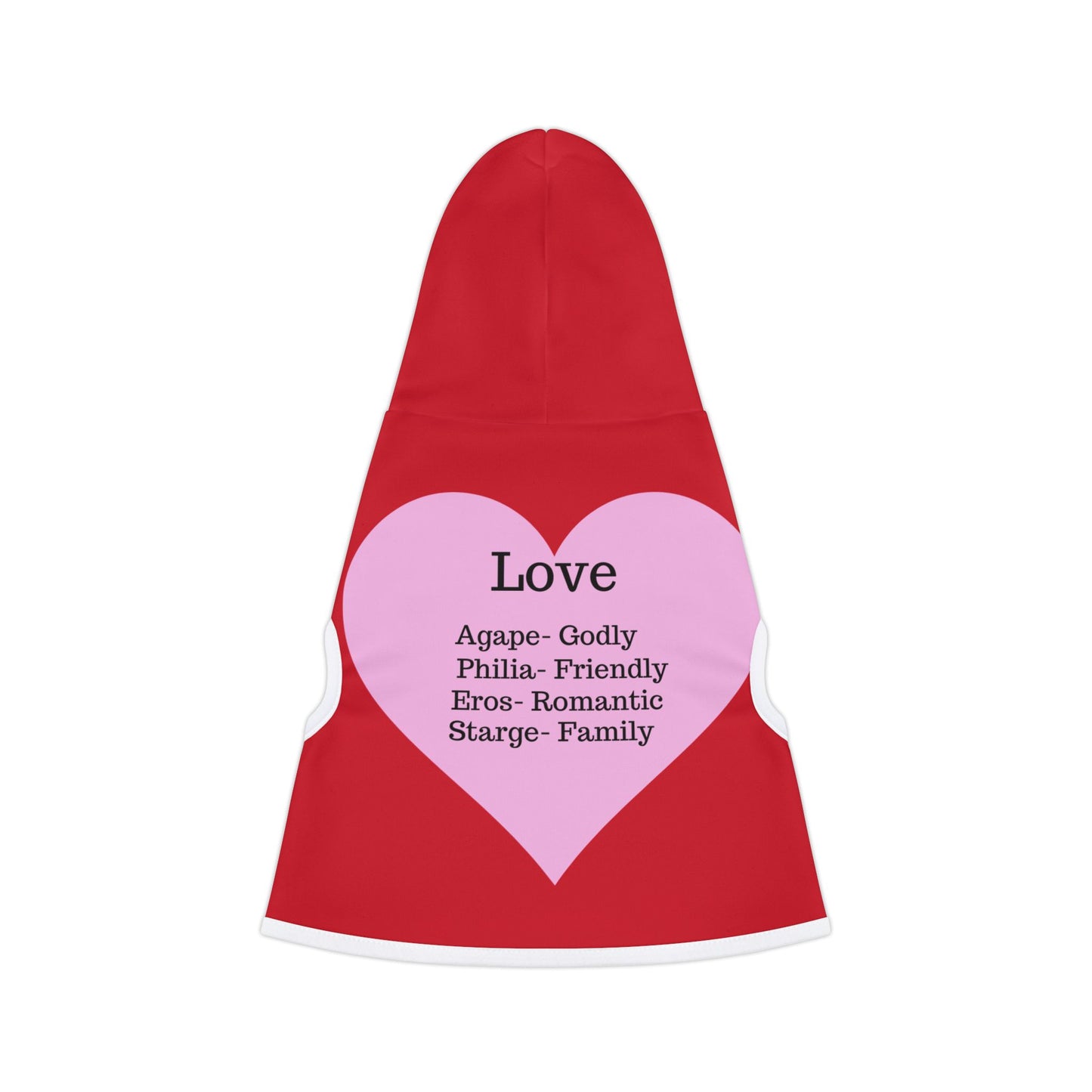 Charming Heart Pet Hoodie (Dark red)