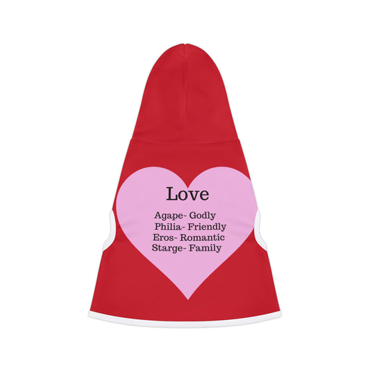 Charming Heart Pet Hoodie (Dark red)