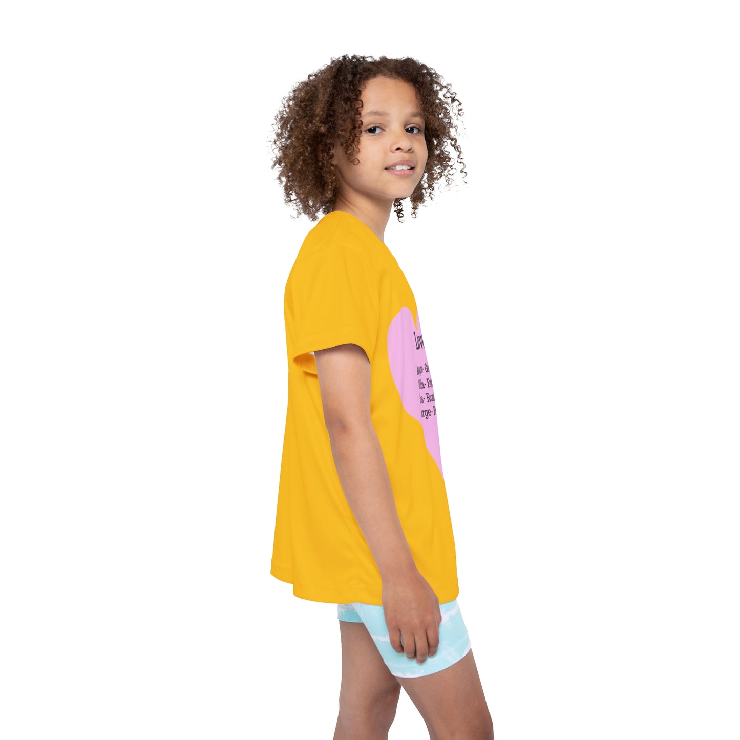 Types of Love Heart Kids Performance Jersey (Yellow)