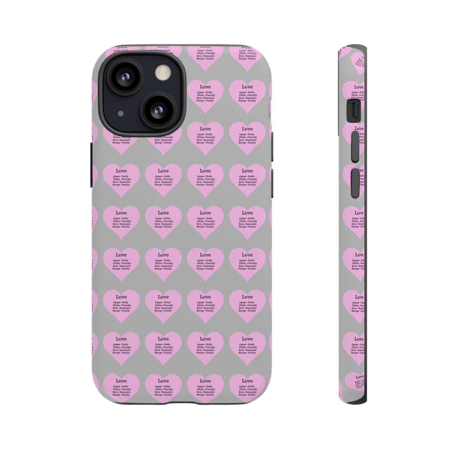 Hearts-A-Flutter Phone Case (iPhone, Google Pixel)(Light grey)
