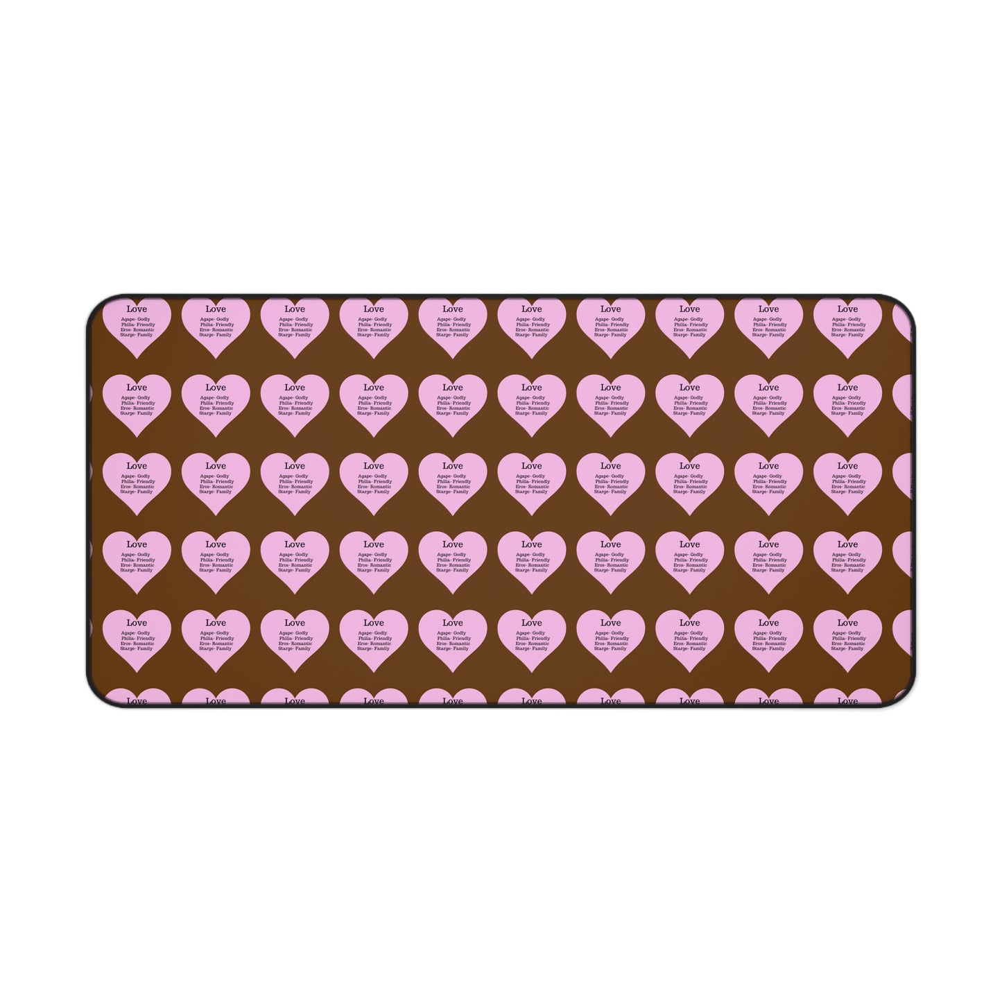 Love Hearts Desk Mat (Brown)