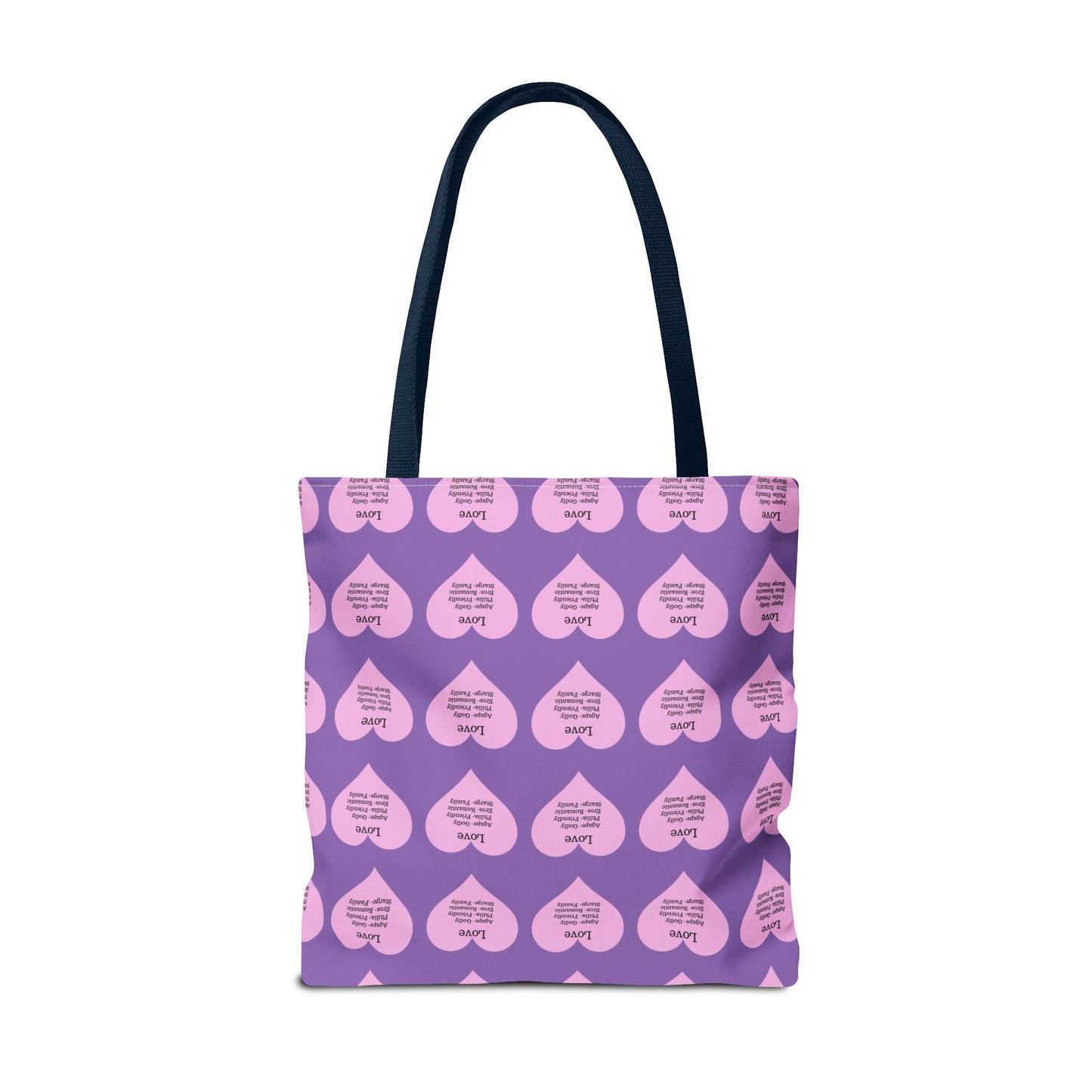 Pink Hearts Tote Bag (Light purple)