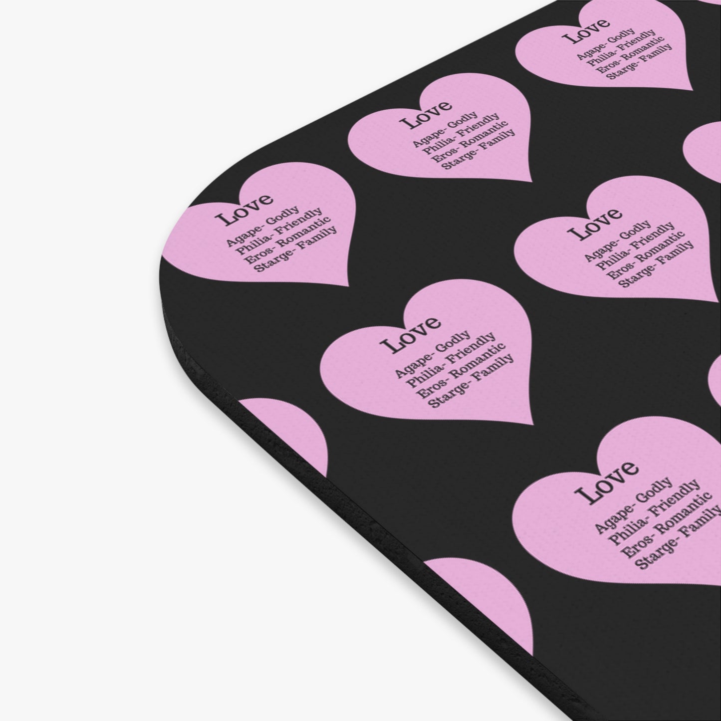 The Four Loves Mouse Pad Pattern Look (Black)