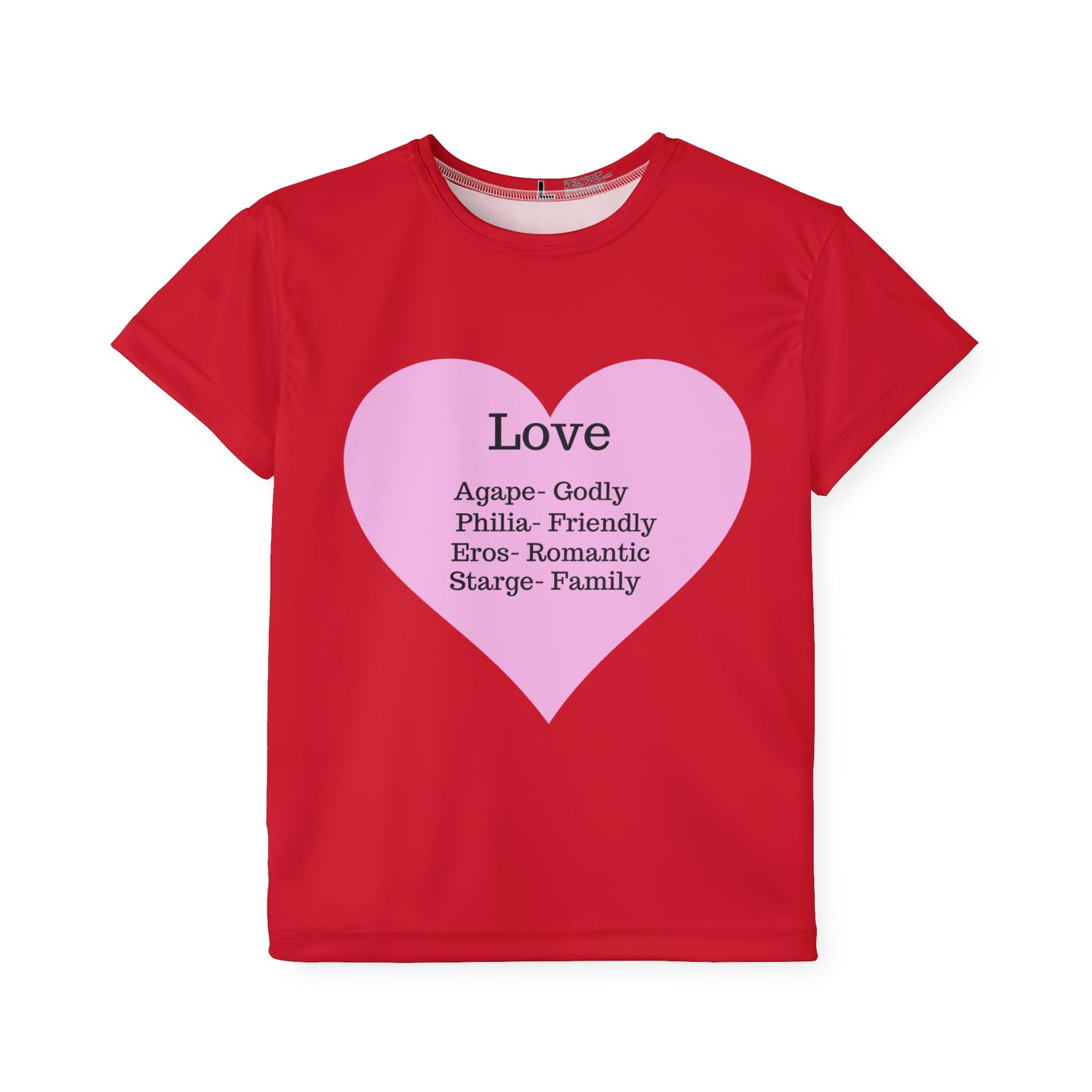 Types of Love Heart Kids Performance Jersey (Dark Red)