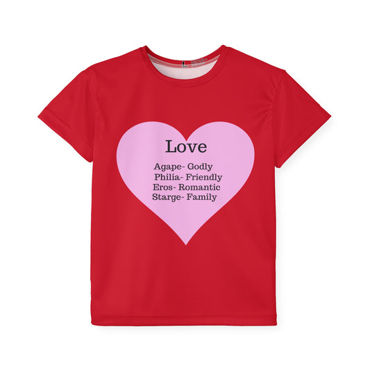 Types of Love Heart Kids Performance Jersey (Dark Red)