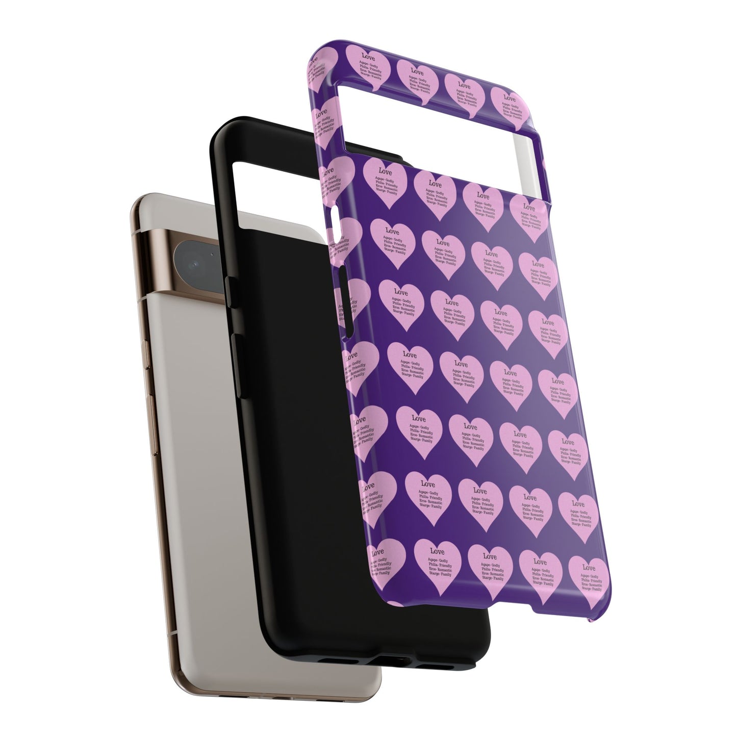 Hearts-A-Flutter Phone Case (iPhone, Google Pixel)(Purple)