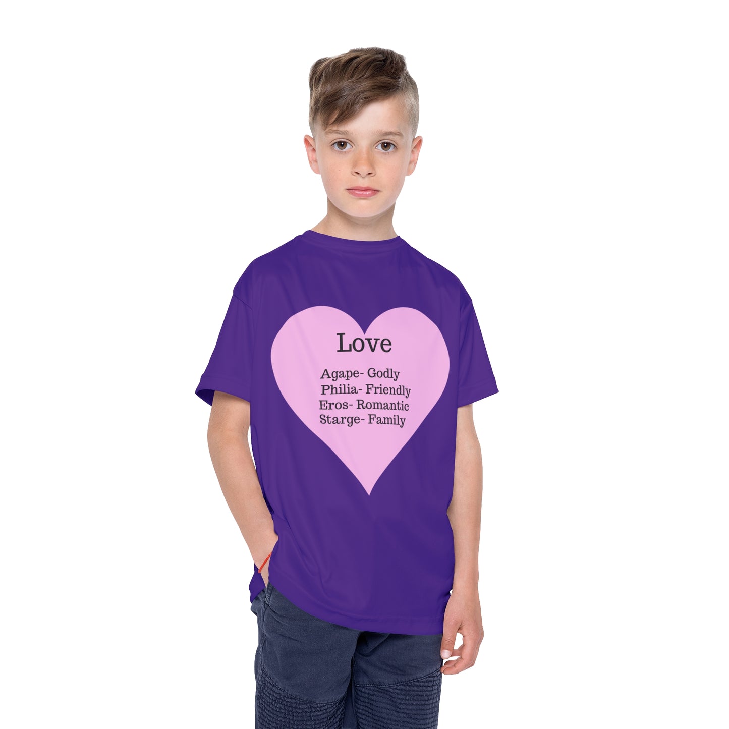 Types of Love Heart Kids Performance Jersey (Purple)