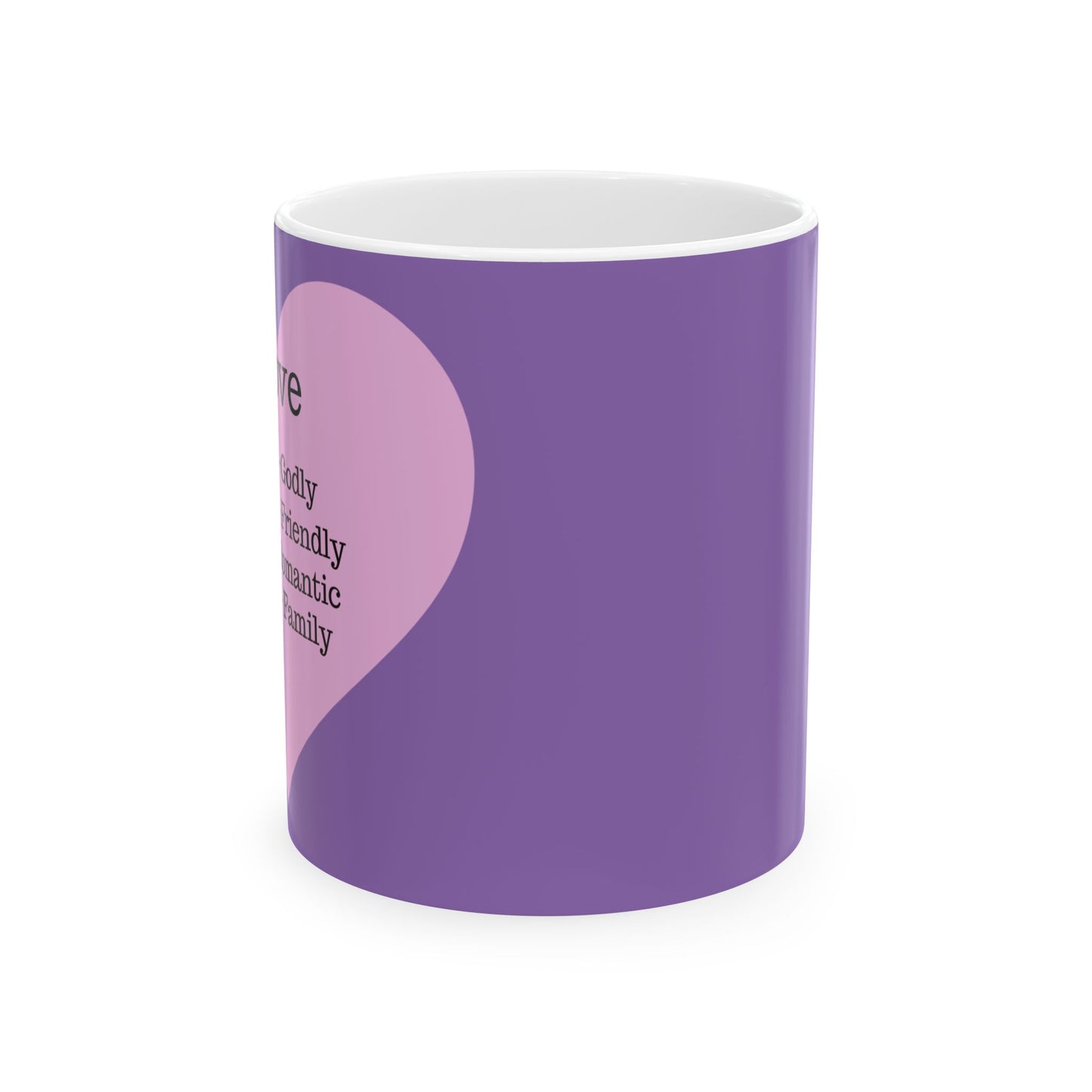 Charming Heart Ceramic Coffee Mug (Light purple)