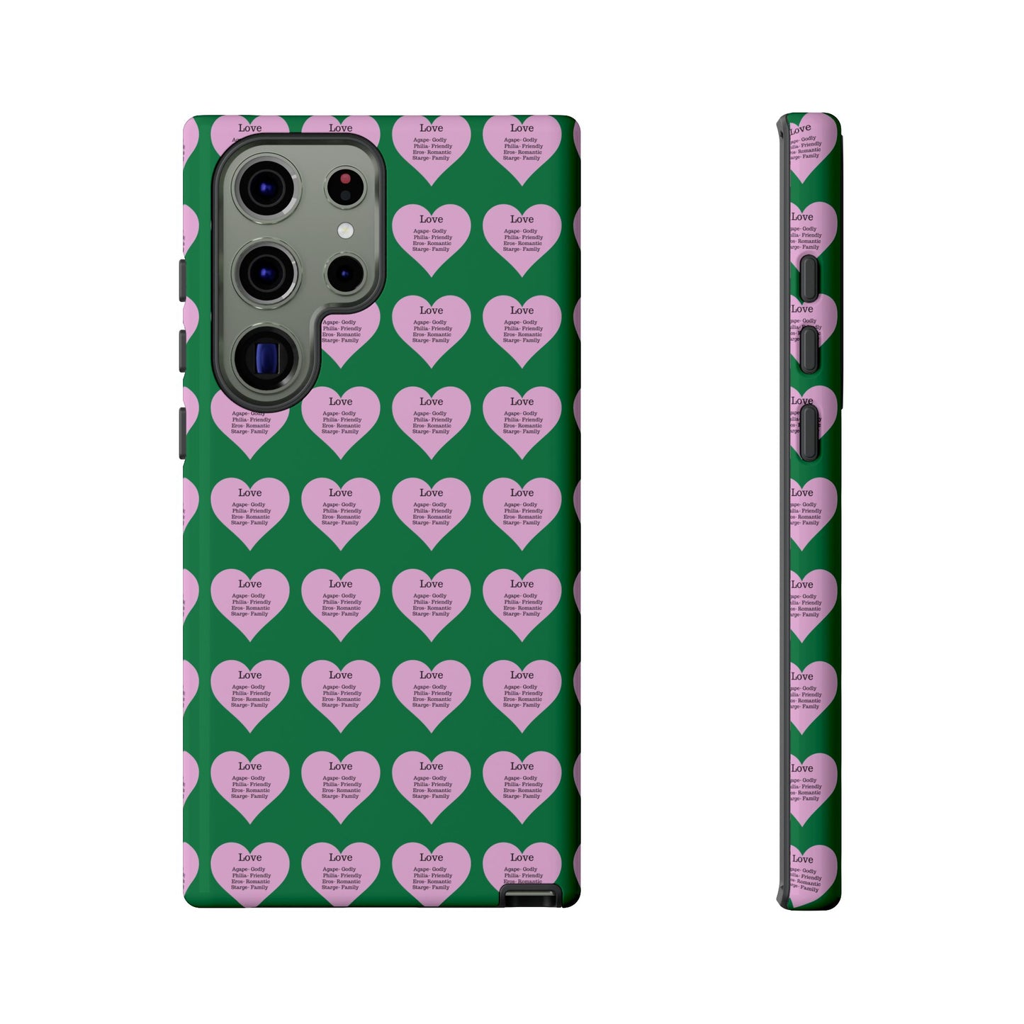 Hearts-A-Flutter Phone Case (Samsung)(Dark green)