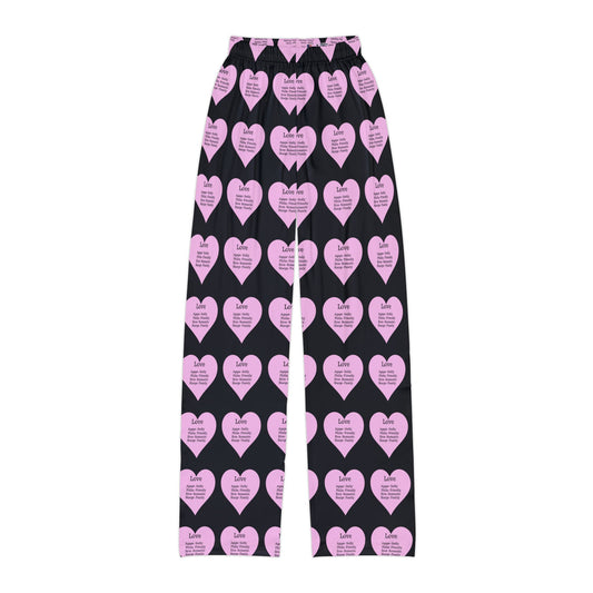 Kids' Love Heart Lounge Pants (Black)