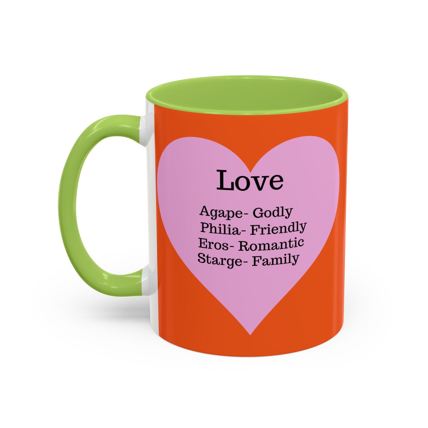 Charming Heart Accent Coffee Mug (Orange)