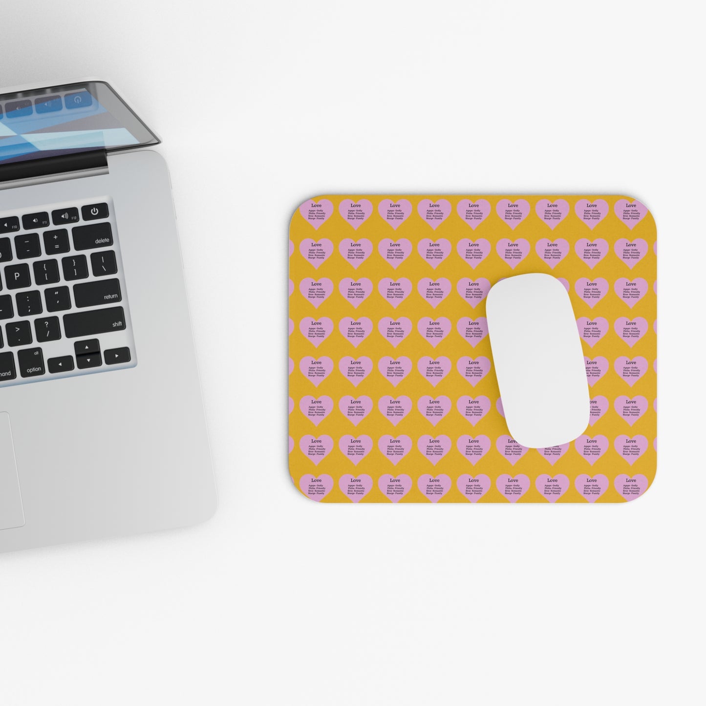 The Four Loves Mouse Pad Pattern Look (Yellow)
