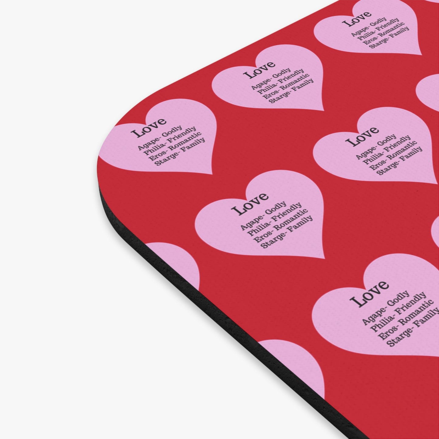 The Four Loves Mouse Pad Pattern Look (Dark red)