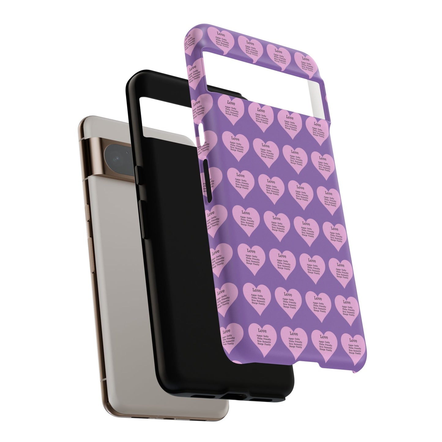 Hearts-A-Flutter Phone Case (iPhone, Google Pixel)(Light purple)
