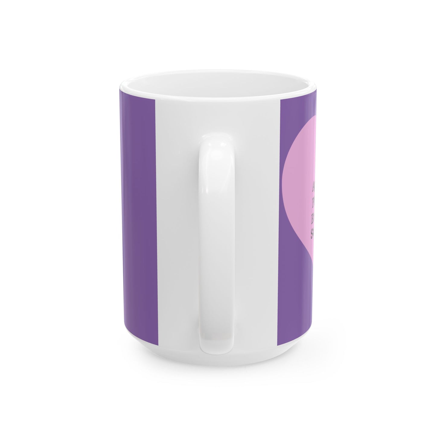 Charming Heart Ceramic Coffee Mug (Light purple)