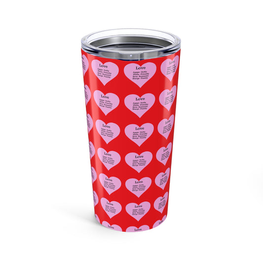 Charming Heart Insulated Stainless Steel Tumbler (20oz)(Red)