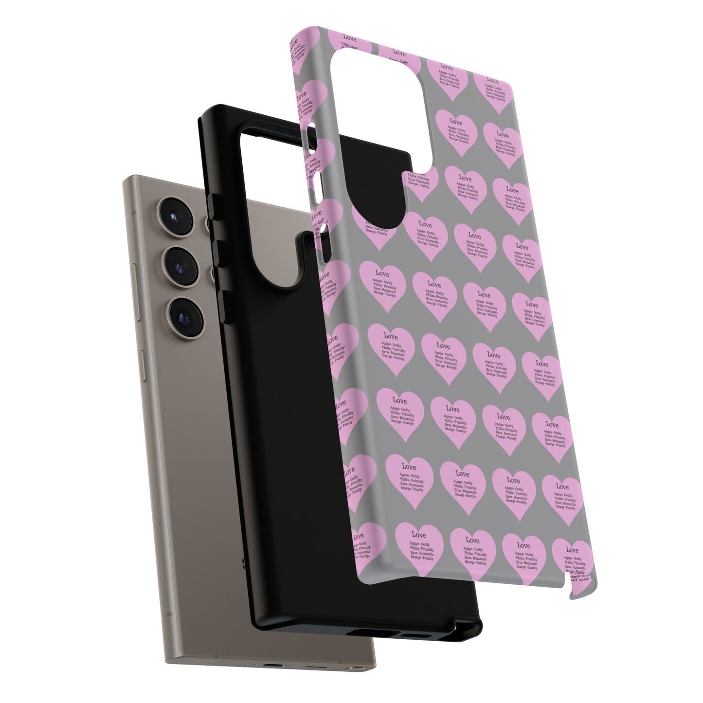 Hearts-A-Flutter Phone Case (Samsung)(Grey)