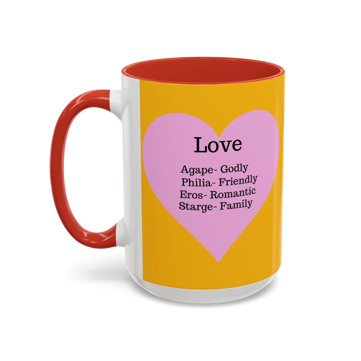 Charming Heart Accent Coffee Mug (Yellow)