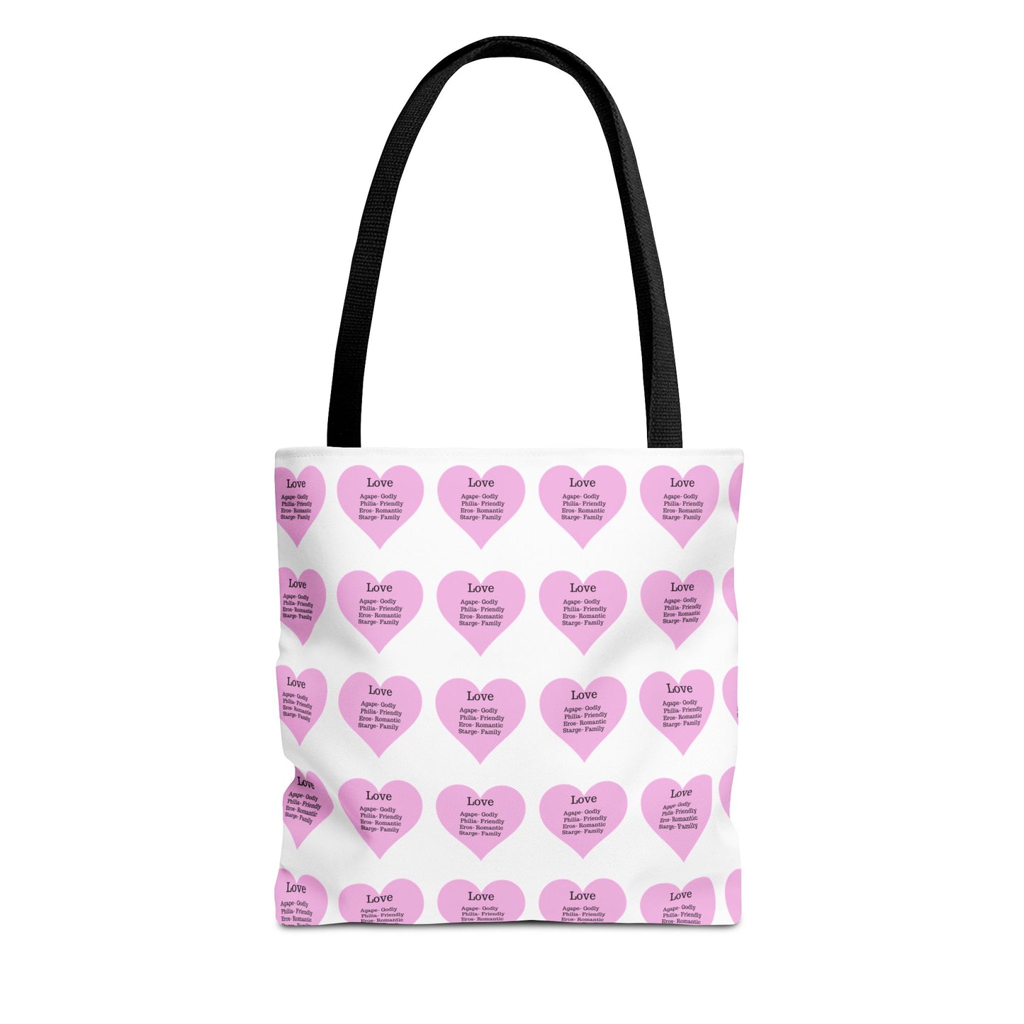 Pink Hearts Tote Bag (White)