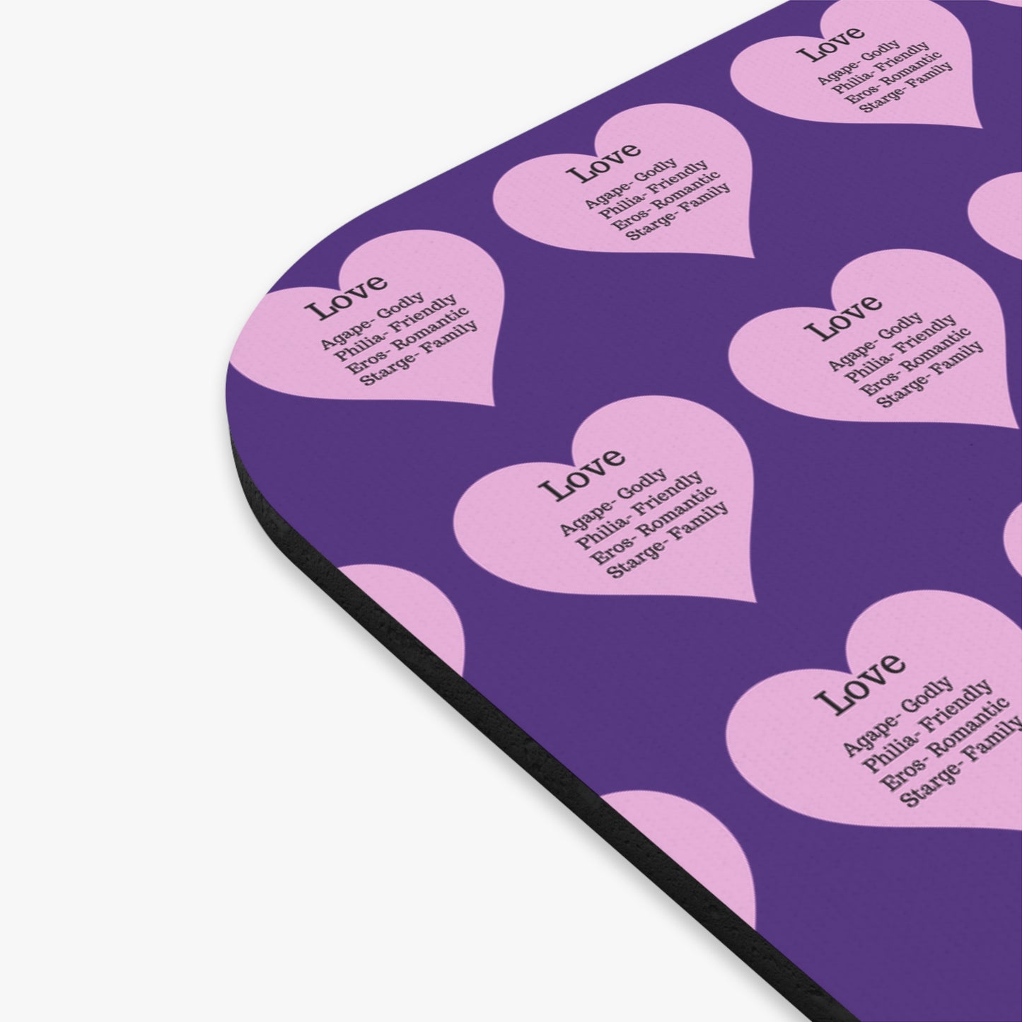 The Four Loves Mouse Pad Pattern Look (Purple)