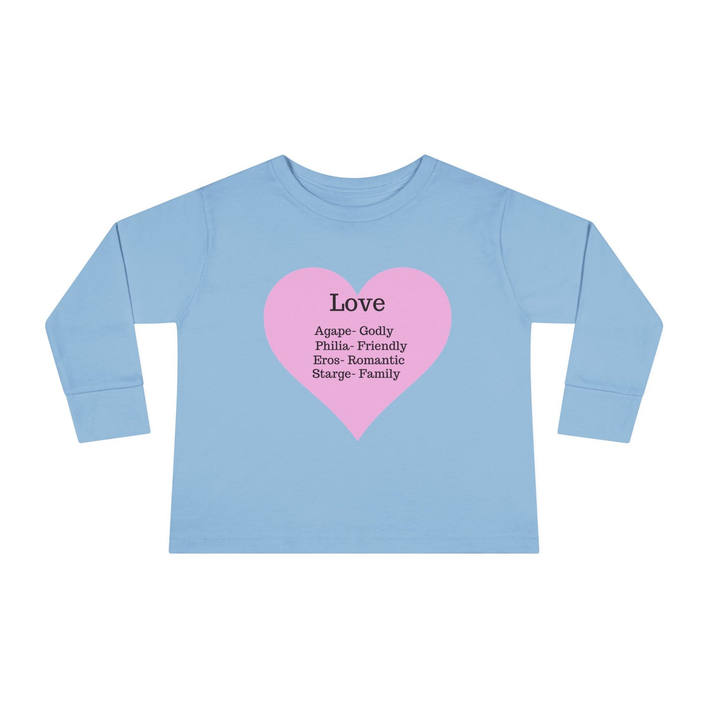 Types of Love Heart Toddler Long Sleeve Tee